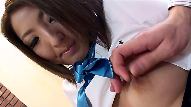 Pretty asian school girl Rin Yazawa molested and forced to suck